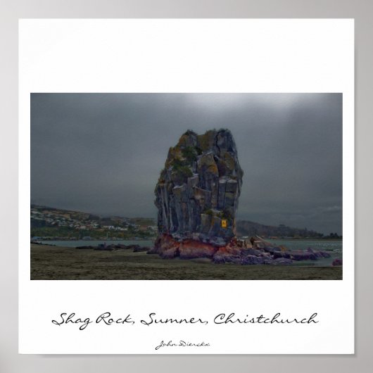 Shag Rock, Sumner, Christchurch, Nieuw-Zeeland Poster (Voorkant)
