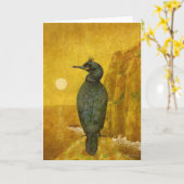 Shag Seabird on Gold Kaart (Gele Bloem)