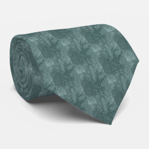Shagbark Hickory Tree Necktie - Blauwgroen Stropdas
