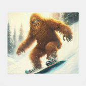 Shaggy Bigfoot Snowboarden AI Yeti Snowy Slope Fleece Deken (Voorkant (Horizontaal))