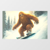 Shaggy Bigfoot Snowboarden Sneeuwhelling Zonnesche Raamsticker (Vel)