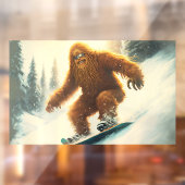 Shaggy Bigfoot Snowboarden Sneeuwhelling Zonnesche Raamsticker (Vel 2)