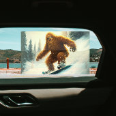 Shaggy Bigfoot Snowboarden Sneeuwhelling Zonnesche Raamsticker