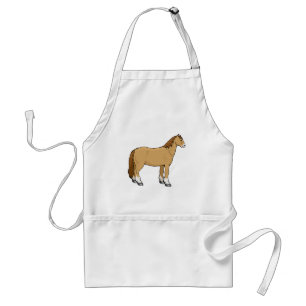 Shaggy Chestnut Horse Equine Theme Standaard Schort