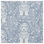 Shaggy Dog Pattern Aangepaste achtergrondkleur Stof (Swatch)