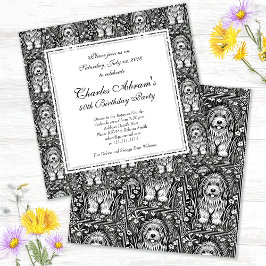 Shaggy Dog Verjaardagsfeestje Huisdieren Welkom Kaart