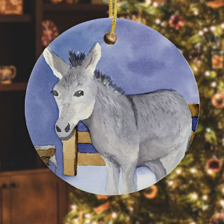 Shaggy Donkey (Friendly Beasts Series) Keramisch Ornament