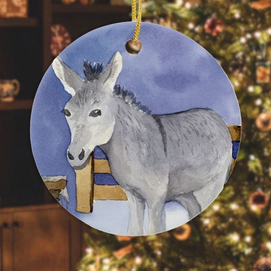 Shaggy Donkey (Friendly Beasts Series) Keramisch Ornament