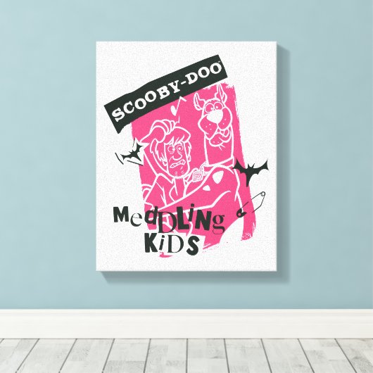 Shaggy en Scooby-Doo bemoeien Kinder Punk schets Canvas Afdruk (Insitu (Houten vloer))
