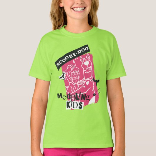 Shaggy en Scooby-Doo bemoeien Kinder Punk schets T-shirt (Voorkant)