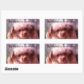 Shaggy Hair Dog Rechthoekige Sticker (Vel)