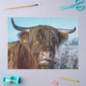 Shaggy Highland Beef Cow Oil Painting Tissuepapier (Craft)