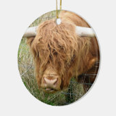 Shaggy Highland Cow Keramisch Ornament (Links)