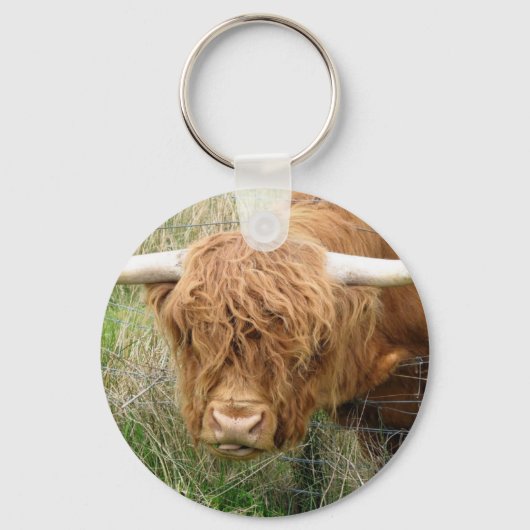 Shaggy Highland Koe Sleutelhanger (Voorkant)