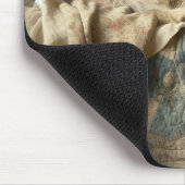 Shaggy hond slapen op een quilt muismat (Hoek)