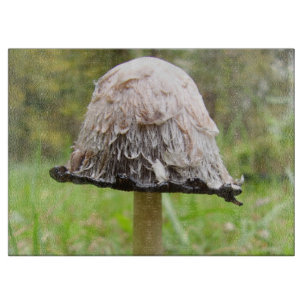 Shaggy Ink Pet Paddestoel Glass Chopping Board Snijplank