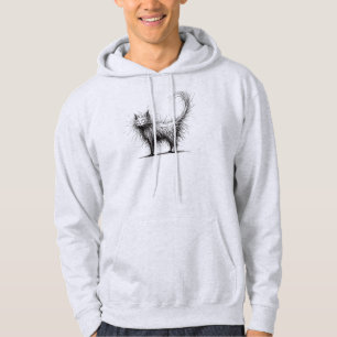 Shaggy kat - grappige minimalistische kat hoodie