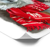 Shaggy llama in een rode sjaal poster (Hoek)