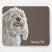 Shaggy poedel met aangepaste naam muismat (Voorkant)