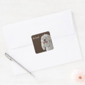 Shaggy Poodle met Quote Vierkante Sticker (Envelop)