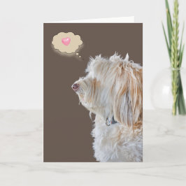 Shaggy Poodle Portret Denken aan jou Kaart