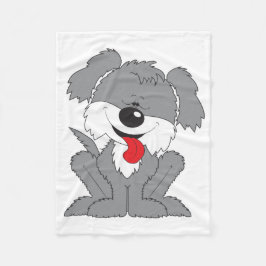 Shaggy Puppy Cartoon Fleece Deken