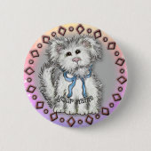 Shaggy Puppy Dog Ronde Button 5,7 Cm (Voorkant)