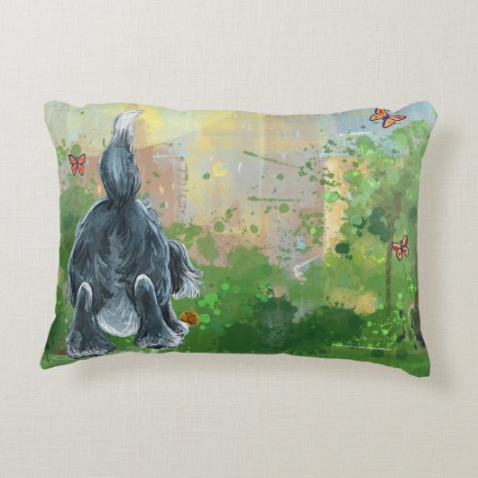 Shaggy Sheep Dog Accent Kussen (Achterkant)