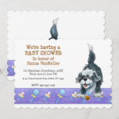 Shaggy Sheep Dog Baby shower Kaart (Voorkant / Achterkant)
