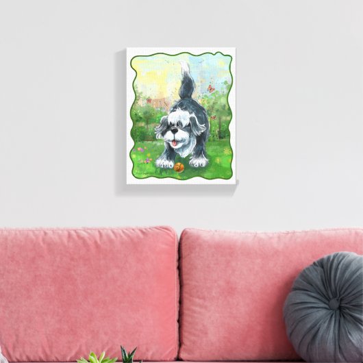 Shaggy Sheep Dog Canvas Afdruk (Insitu (Woonkamer))