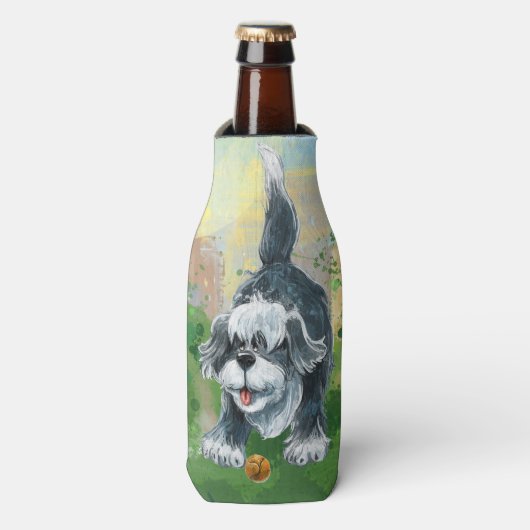 Shaggy Sheep Dog Flesjeskoeler (Fles Voorkant)