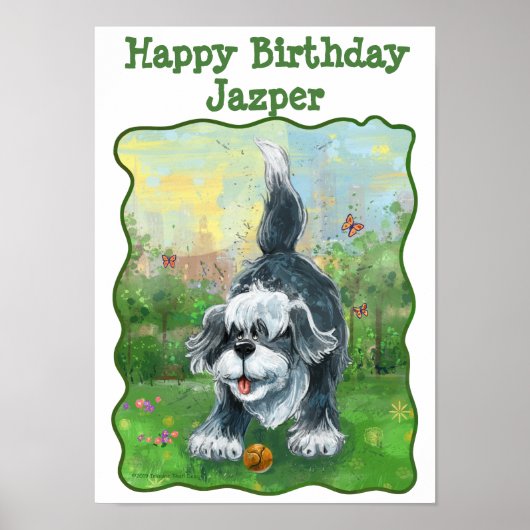 Shaggy Sheep Dog Party Center Poster (Voorkant)