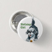 Shaggy Sheep Dog Party Center Ronde Button 3,2 Cm (Voorkant /achterkant)