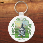Shaggy Sheep Dog Party Center Sleutelhanger (Voorkant)
