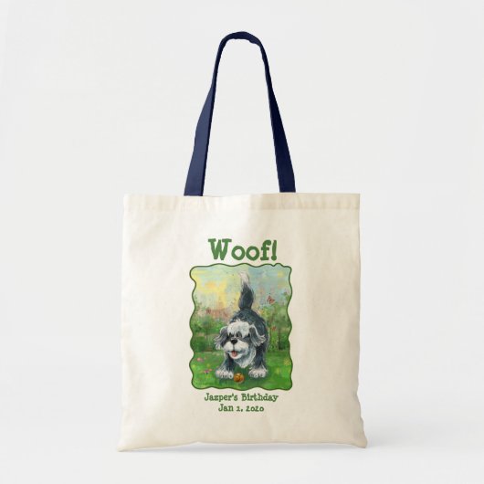Shaggy Sheep Dog Party Center Tote Bag (Voorkant)
