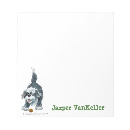 Shaggy Sheep Dog Stationery Notitieblok (Voorkant)