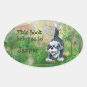 Shaggy Sheep Dog Stationery Ovale Sticker (Voorkant)