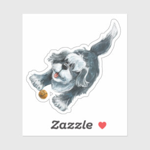 Shaggy Sheep Dog Stationery Sticker