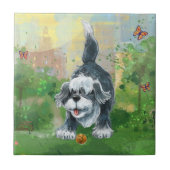 Shaggy Sheep Dog Tegeltje (Voorkant)