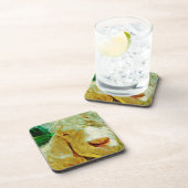 Shaggy White Angora Goat Abstract Impressionisme Drankjes Onderzetter (Rechterzijde)