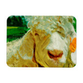 Shaggy White Angora Goat Abstract Impressionisme Magneet (Horizontaal)