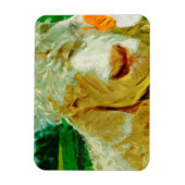 Shaggy White Angora Goat Abstract Impressionisme Magneet (Verticaal)