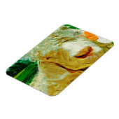 Shaggy White Angora Goat Abstract Impressionisme Magneet (Linkerzijde)