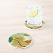 Shaggy White Angora Goat Abstract Impressionisme Zandsteen Onderzetter (Zijkant)