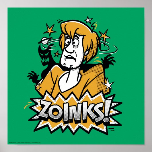 Shaggy "Zoinks!" Halftone Graphic Poster (Voorkant)