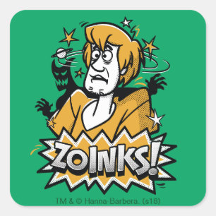 Shaggy "Zoinks!" Halftone Graphic Vierkante Sticker