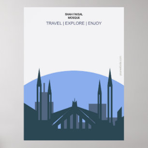 Shah Faisal-moskee in Islamabad Poster