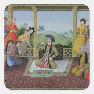 Shah Suleyman II en zijn hotiers Vierkante Sticker