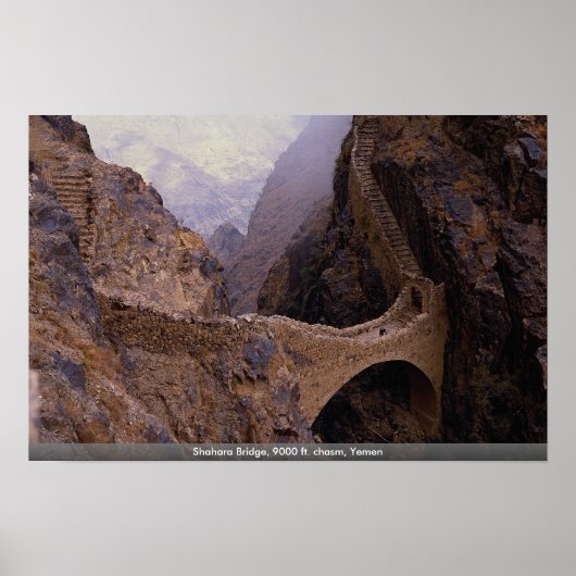 Shahara Bridge, 9000 ft. chasm, Jemen Poster (Voorkant)