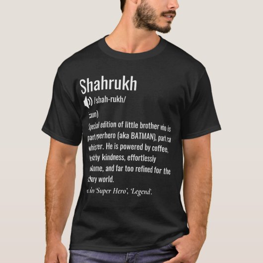 Shahrukh definitie broer retro t-shirt (Voorkant)